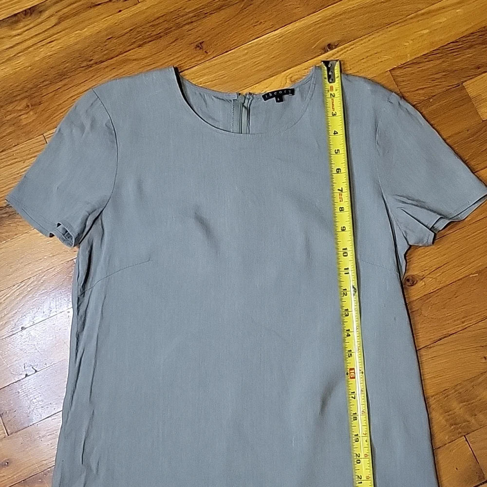 Theory 6 sheath dress  green short sleeve stretch office work career min…